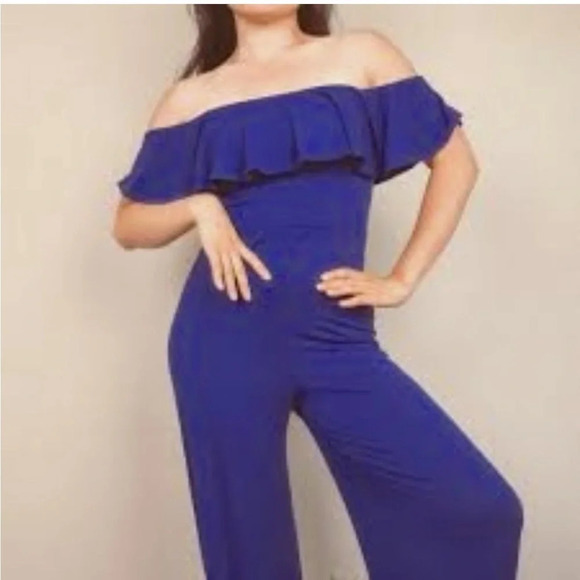 Mikey & Joey NWT Blue ruffle jumpsuit - Picture 1 of 5